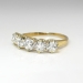 Art Nouveau Antique 1900's Old European Cut Diamond Five Stone Anniversary Ring 18k Yellow Gold