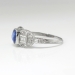 Art Deco Vintage 1930's Cushion Sapphire Diamond Filigree Engagement Wedding Anniversary Ring Platinum