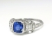 Art Deco Vintage 1930's Cushion Sapphire Diamond Filigree Engagement Wedding Anniversary Ring Platinum
