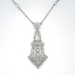 Antique Vintage 1920's Edwardian Old European Cut Diamond Seed Pearl Wedding Anniversary Necklace Pendant Platinum 18k Yellow Gold