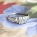 Art Deco Vintage 1930's Old Cut Diamond Engagement Wedding Anniversary Ring Platinum