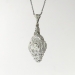 Art Deco 1930's Vintage Filigree Old Transitional Cut Diamond Pendant Necklace 14k White Yellow Gold