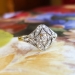 Antique Art Nouveau 1910 Diamond Cocktail Anniversary Engagement Ring 18k Gold
