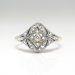 Antique Art Nouveau 1910 Diamond Cocktail Anniversary Engagement Ring 18k Gold