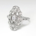 Art Deco Jabel Diamond Navette Ring Platinum