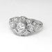 Art Deco Old Transitional European Cut Diamond Ring Platinum