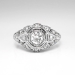 Art Deco Old Transitional European Cut Diamond Ring Platinum