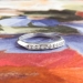 Art Deco 1930's Vintage Ten Stone Diamond Milgrain Channel Set Wedding Band Stacking Ring Platinum