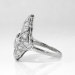 Art Deco Pear Diamond Old European Cut Diamond Hand Engraved Platinum Ring