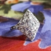 Art Deco Vintage 1930's Old European Cut Diamond Filigree Navette Ring Platinum