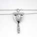 Edwardian Diamond Onyx Pendant Circa 1920's Old European Cut & Rose Cut Diamonds Platinum Necklace 18.25' inches