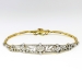 Antique Art Nouveau 1910 Old European Cut Rose Cut Single Cut Diamond Bracelet Platinum 18k Yellow Gold