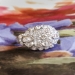 Art Deco 1930's Vintage Old European Cut Diamond Halo Cluster Engagement Wedding Anniversary Ring Platinum