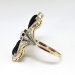 Art Deco Onyx Old Mine European Single Cut Diamond Ring 14k Yellow White Gold