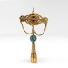 Antique Victorian Diamond Pendant Victorian Turquoise Tassel Necklace Brooch Pin 18k 9k Yellow Gold Sterling Silver