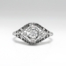 Art Deco Vintage 1930's Old European Cut Diamond Engagement Wedding Platinum Filigree Ring