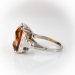 Art Deco Emerald Cut Citrine Diamond Ring Circa 1930's Vintage Filigree Birthstone Ring 14k White Gold