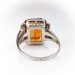 Art Deco Emerald Cut Citrine Diamond Ring Circa 1930's Vintage Filigree Birthstone Ring 14k White Gold