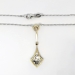 Vintage 1930's Art Deco Old Cut Diamond Wedding Necklace Pendant 14k White Yellow Gold