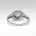 Art Deco Engagement Ring Vintage 1930's Old European Cut Diamond Lab Emerald Engagement Wedding Anniversary Ring Platinum
