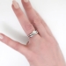 Vintage Estate Retro 1950's Emerald Cut Baguette Single Cut Diamond Wedding Band Engagement Ring 14k White Gold Keepsake Set