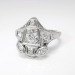 Art Deco Diamond Ring 1930's .80ct t.w. Vintage Old European Marquise Cut Diamond Unique Engagement Anniversary Ring 14k White Gold
