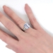 intage Sapphire Diamond Ring 9.36ct t.w. Unique Emerald Cut Periwinkle Sapphire Engagement Anniversary Something Blue Ring Platinum