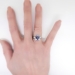 intage Sapphire Diamond Ring 9.36ct t.w. Unique Emerald Cut Periwinkle Sapphire Engagement Anniversary Something Blue Ring Platinum