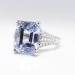 intage Sapphire Diamond Ring 9.36ct t.w. Unique Emerald Cut Periwinkle Sapphire Engagement Anniversary Something Blue Ring Platinum