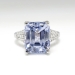 intage Sapphire Diamond Ring 9.36ct t.w. Unique Emerald Cut Periwinkle Sapphire Engagement Anniversary Something Blue Ring Platinum