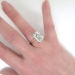 Vintage Emerald Cut Aquamarine Solitaire Ring Circa 1990's Braided Rope 14k Rose Gold Cocktail Statement Ring