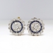 Art Deco Diamond Sapphire Earrings Circa 1930's Vintage Blue Sapphire Diamond Halo Earrings Platinum 18k Yellow Gold