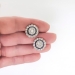 Art Deco Diamond Sapphire Earrings Circa 1930's Vintage Blue Sapphire Diamond Halo Earrings Platinum 18k Yellow Gold