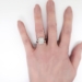 Vintage Emerald Cut Diamond Old European Cut Diamond Halo Filigree Hand Engraving Engagement Anniversary Platinum Ring 