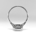 Vintage Emerald Cut Diamond Old European Cut Diamond Halo Filigree Hand Engraving Engagement Anniversary Platinum Ring 