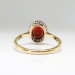 Vintage Garnet Diamond Ring Circa 1940's Garnet Old Single Cut Diamond Halo Ring 18k Platinum