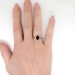 Vintage Garnet Diamond Ring Circa 1940's Garnet Old Single Cut Diamond Halo Ring 18k Platinum
