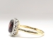 Vintage Garnet Diamond Ring Circa 1940's Garnet Old Single Cut Diamond Halo Ring 18k Platinum