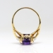Vintage 5.60ct t.w. Emerald Cut Amethyst Diamond Ring Circa 1940's Jones & Woodland 14k Yellow Gold Platinum Birthstone Cocktail Ring