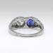 Art Deco Sapphire Ring Circa 1920's 2.43ct t.w. Double Old Cut Diamond Blueberry Blue Natural Sapphire Filigree Engagement Ring Platinum