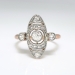 Antique Rose Gold Diamond Ring Art Nouveau 1900's .63ct t.w. Navette Cocktail Unique Engagement Ring 18k Platinum