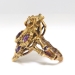 Vintage Amethyst Diamond Owl Ring Circa 1950's Figural Birthstone Gift Birthday Ring 14k Yellow Gold