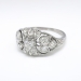 Edwardian Diamond Engagement Ring .63ct t.w. Circa 1920's Old European Cut Floral Filigree Platinum Engagement Ring