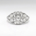 Edwardian Diamond Engagement Ring .63ct t.w. Circa 1920's Old European Cut Floral Filigree Platinum Engagement Ring