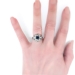 Art Deco Vintage 1930's Round Sapphire Diamond and Lab Sapphire Engagement Anniversary Cocktail Platinum Ring