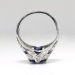 Art Deco Vintage 1930's Round Sapphire Diamond and Lab Sapphire Engagement Anniversary Cocktail Platinum Ring