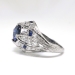Art Deco Vintage 1930's Round Sapphire Diamond and Lab Sapphire Engagement Anniversary Cocktail Platinum Ring