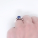 Vintage Sapphire Diamond Ring 6.61ct t.w. Estate Blue Sapphire & Half Moon Diamond Platinum Three Stone Engagement Anniversary Ring