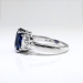 Vintage Sapphire Diamond Ring 6.61ct t.w. Estate Blue Sapphire & Half Moon Diamond Platinum Three Stone Engagement Anniversary Ring