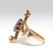 Antique Art Nouveau 1900's Garnet & Old Mine Cut Diamond Birthstone Cocktail Bypass Ring 18k Gold